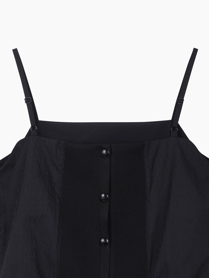 Black bustier with jacquard pattern - sisley k top - Preto | Sisley K image number 5